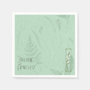 Lily of Valley with Ferns    Soft Green Custom Napkins