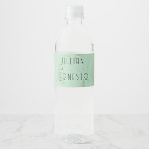 Lily of Valley with Ferns Soft Green Custom Water Bottle Label