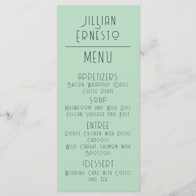 Lily of Valley with Ferns || Soft Green Menu (Front)