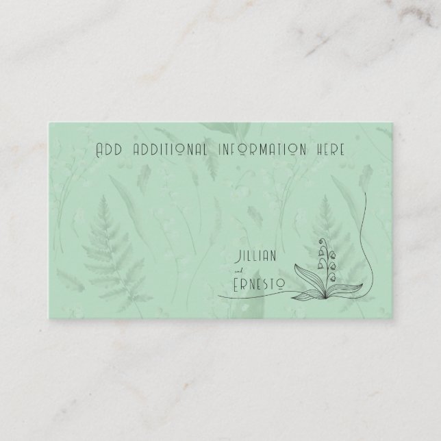 Lily of Valley with Ferns || Soft Green w/ Graphic Enclosure Card (Front)