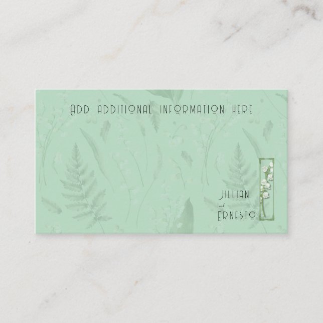 Lily of Valley with Ferns || Soft Green w/ Graphic Enclosure Card (Front)