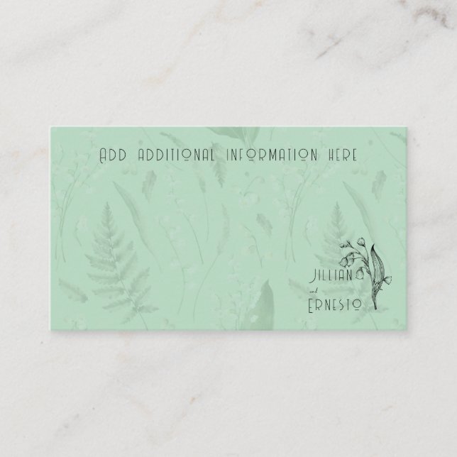 Lily of Valley with Ferns || Soft Green w/ Graphic Enclosure Card (Front)