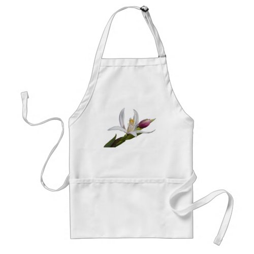 lily on white background adult apron