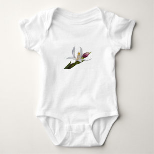lily on white background baby bodysuit