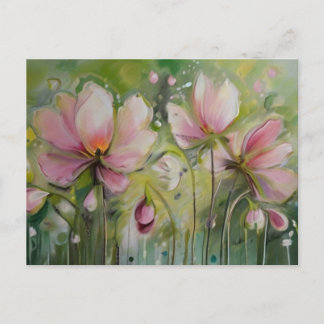 Lily on Yellow Green Background Holiday Postcard