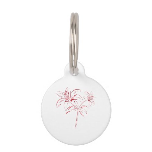 Lily Outline Pet ID Tag