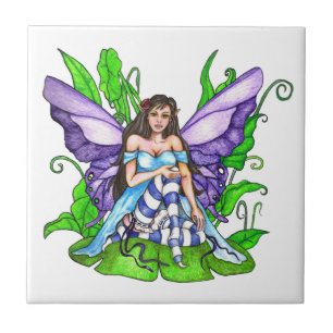 Lily Pad Fairy Ceramic Tile