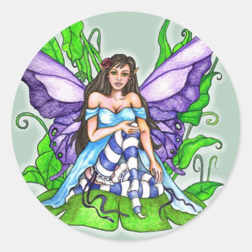 Lily Pad Fairy Classic Round Sticker