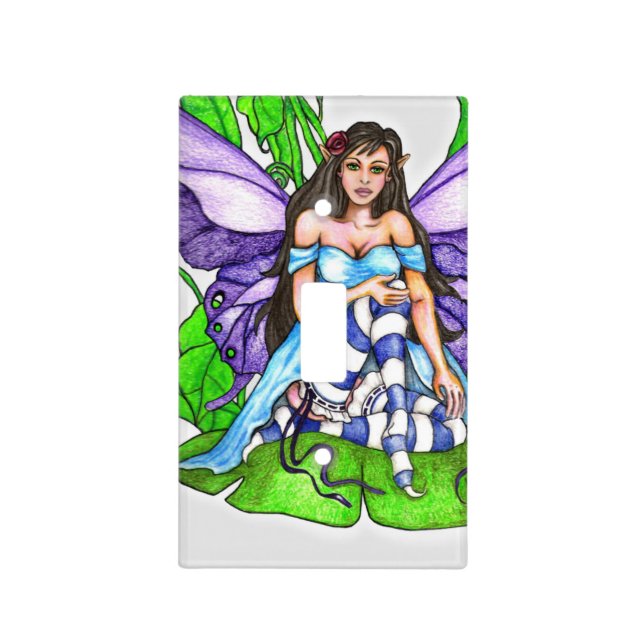 Lily Pad Fairy Light Switch Cover (Front)
