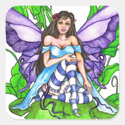 Lily Pad Fairy Square Sticker