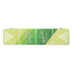Lily Pad Green Stripes Family Name & Year Beer Pong Table