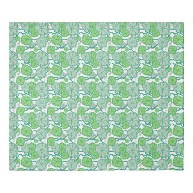 Lily Pad Japanese Garden Duvet Cover (Front)