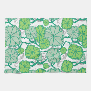 Lily Pad Koi Pond Pattern Kitchen Kitchen Towel