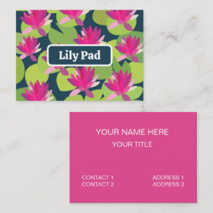 Lily Pad Lilypad Pink Lotus Flowers Floral Business Card