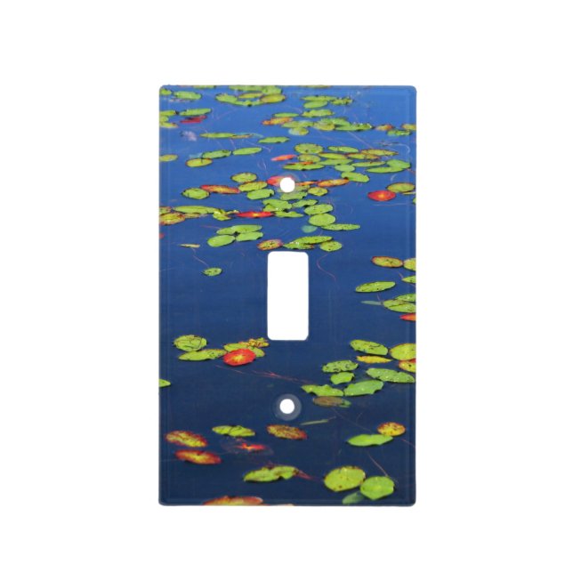 Lily Pad on Blue Water Light Switch Cover (Front)