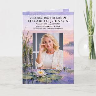 Lily Pad Pond Funeral Memorial Order Of Service Program