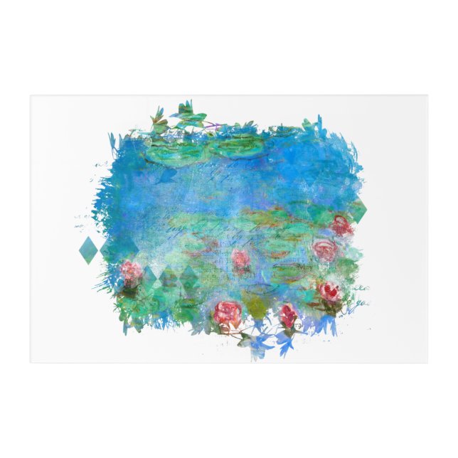 ** Lily Pads Pond Painting AR23 Monet Acrylic Print (Front)