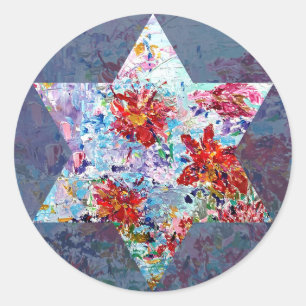 Lily Pads Star of David Classic Round Sticker