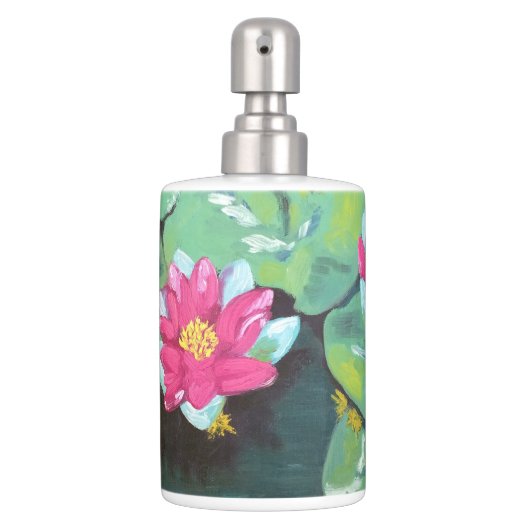 "Lily Pads" Toothbrush Holder and Soap Dispenser (Front)