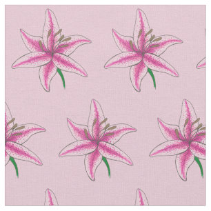 Lily Pastel Pink Flower Floral Lilies Lilly Garden Fabric