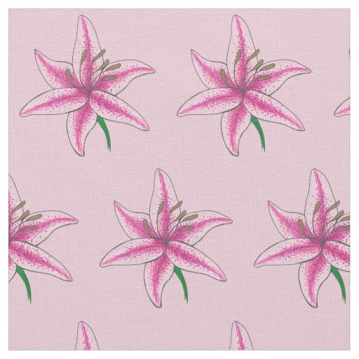 Lily Pastel Pink Flower Floral Lilies Lilly Garden Fabric