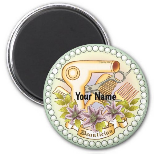 Lily Pearl Beautician custom name magnet