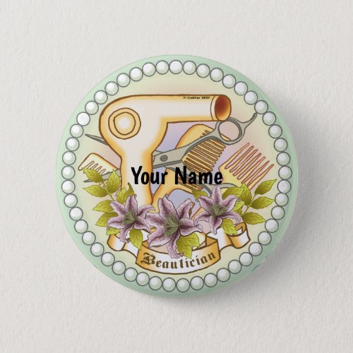 Lily Pearl Beautician custom name pin