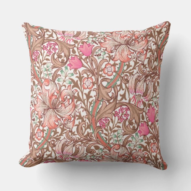 Lily Pink Throw Pillow (Front)