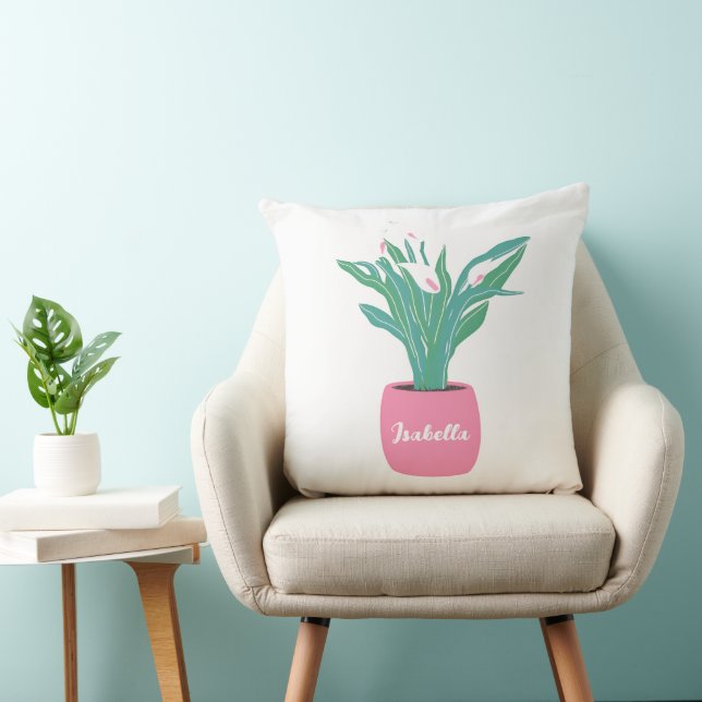 Lily Plant Personalised Throw Pillow (Chair)