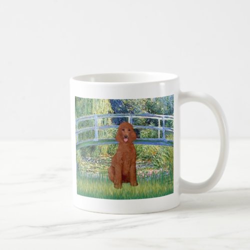 Lily Pond Bridge _ Dark Red Standard Poodle 1 Coffee Mug