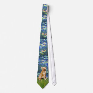 Lily Pond (in blue) - Golden Retriever Neck Tie