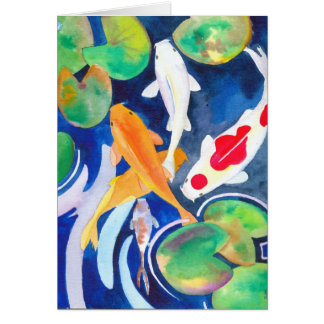 lily pond Koi Cards