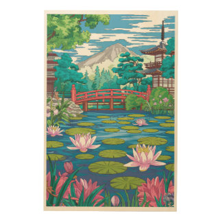 Lily Pond Wall Art – Minimalist Flat Vector Nature