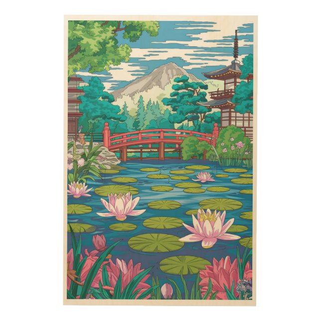 Lily Pond Wall Art – Minimalist Flat Vector Nature (Front)