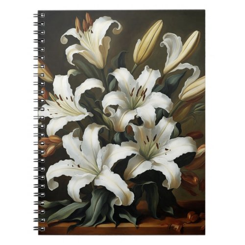  Lily print neoclassical art  Notebook