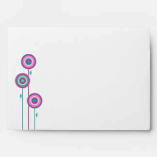 Lily Rachel Pink Teal Flowers 5x7 Envelope