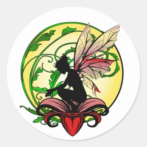 Lily Shadow Fairy Classic Round Sticker