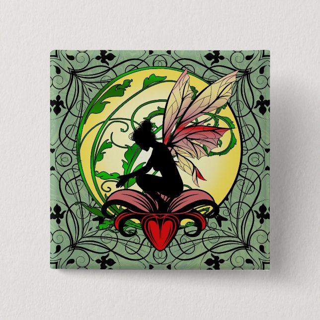 Lily Shadow Fairy Pinback Button (Front)