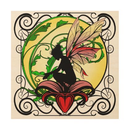 Lily Shadow Fairy Wood Wall Decor