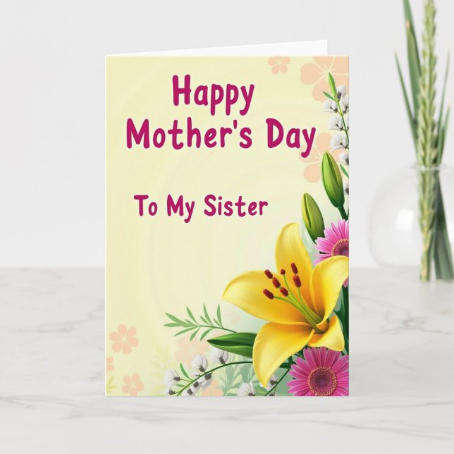 Lily Sister Mothers Day Design Card (Front)