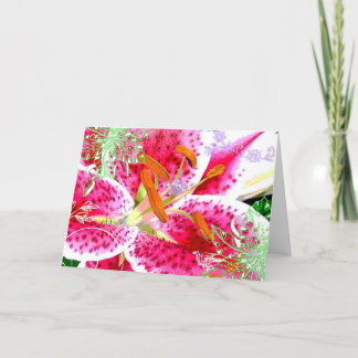 Lily Stargazer Fantasy, Greeting Card