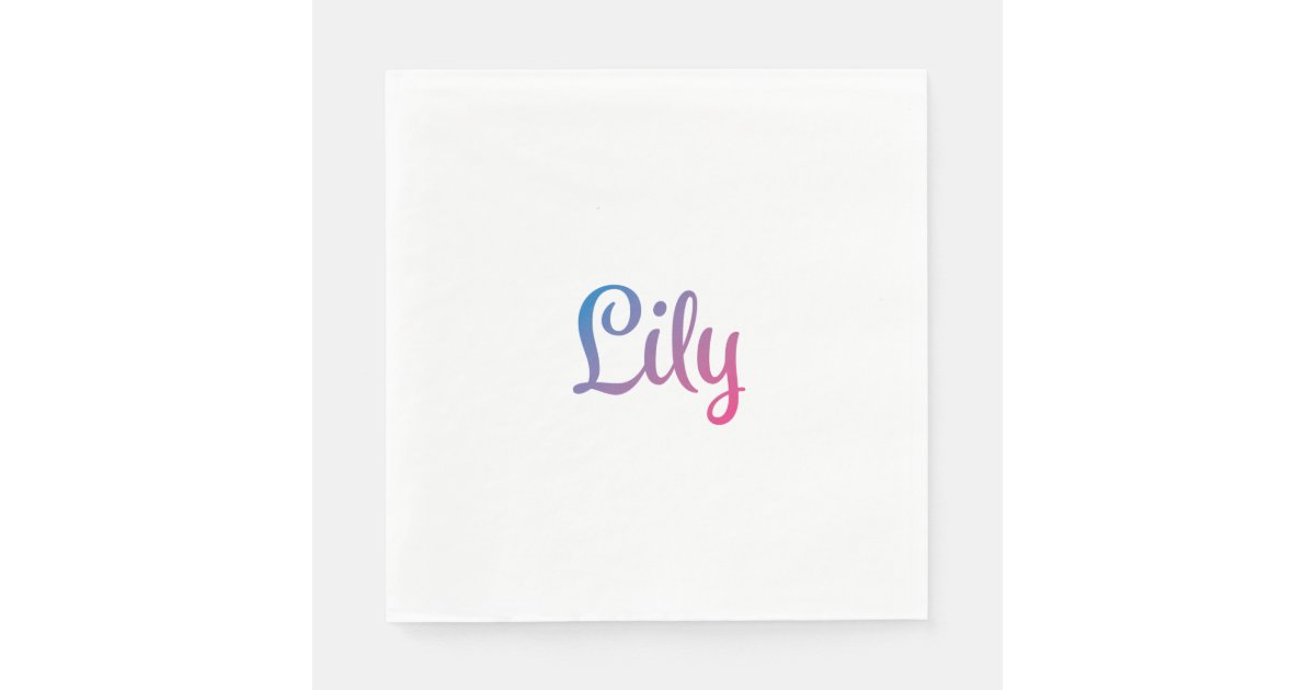 Lily Stylish Cursive Napkins | Zazzle