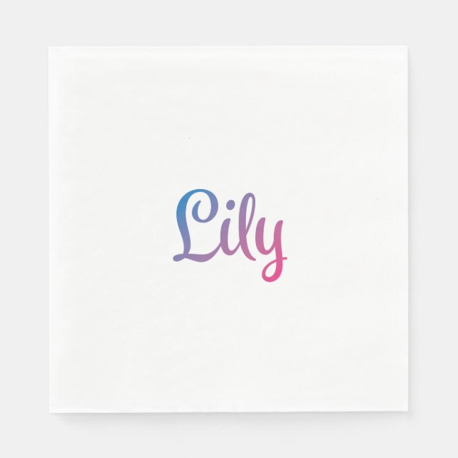 Lily Stylish Cursive Napkins (Front)