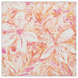 LILY SUNSET Beachy Peach Tropical Floral Fabric