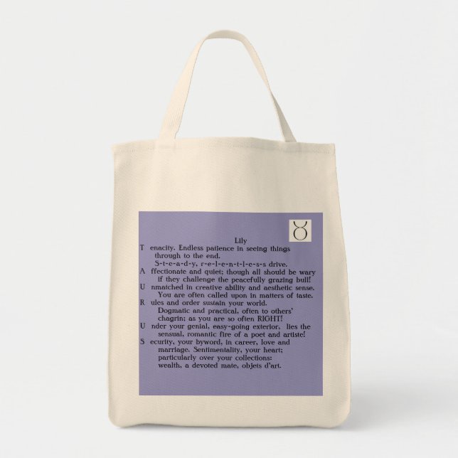 Lily Taurus Apr 20-May 20 poem tote Bag (Front)