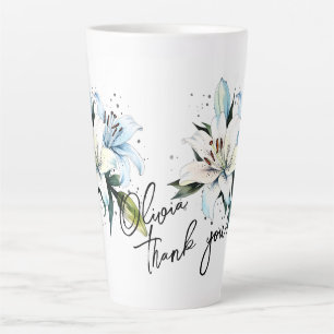 Lily "Thank you!" Editable Slogan & Name Latte Mug