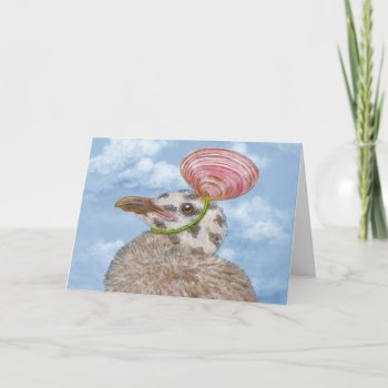 Lily The Herring Gull Chick Card by vickisawyer at Zazzle