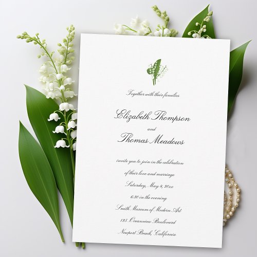 Lily Valley Informal Elegant Sophisticated Wedding Invitation