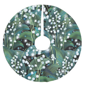 Lily Valley Seamless Pattern Background Brushed Polyester Tree Skirt