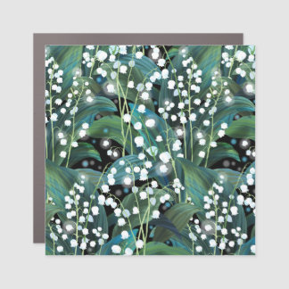 Lily Valley Seamless Pattern Background Car Magnet